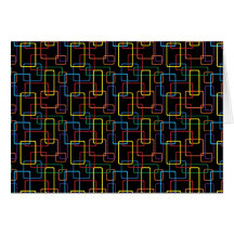 Retro Colorful Rectangle Digital Design Greeting Card