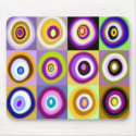 Retro colourful circles mousepad