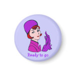 Retro Comic Toon "Ready to Go" Lady magnets