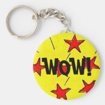 Retro Comix Stars "WOW!" Key Chain