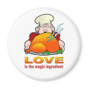 Retro Cooking Design.Love Is The Magic Ingredient. magnets