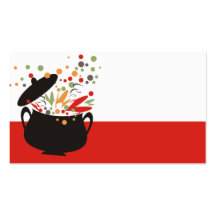 retro cooking pot bursting flavour 2 business card