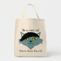 Retro Cool Cat Tote Bag
