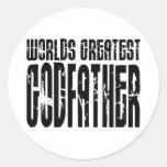 Retro Cool Godfathers : World's Greatest Godfather Round Sticker