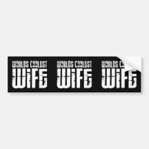 Retro Cool Wives : Worlds Coolest Wife Bumper Sticker