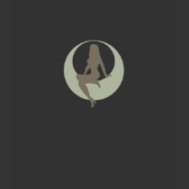 Retro crescent moon woman tee shirts