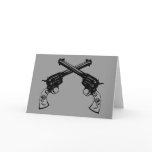 Retro Crossed Pistols Greeting Cards