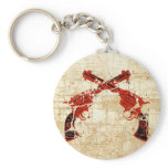 Retro Crossed Pistols Keychain