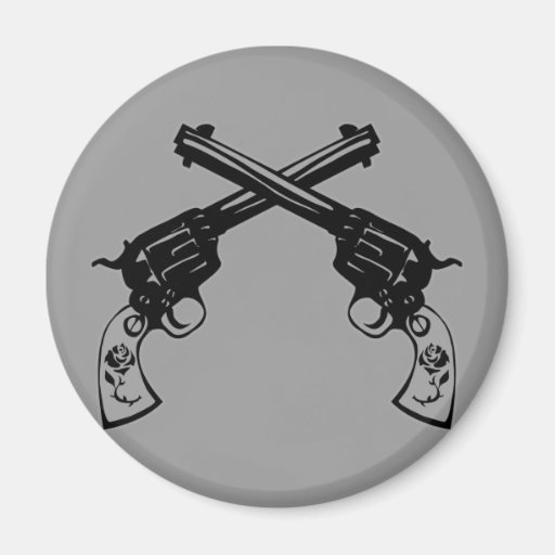 Retro Crossed Pistols Magnets
