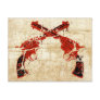 Retro Crossed Pistols Post Card