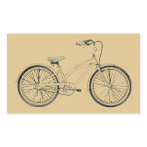 retro cruiser bike rectangular stickers