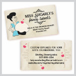 retro cupcake baker frilly apron baking business c business cards