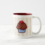 Retro Cupcake Wrap Around Mug in Blue & Choc