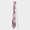 Retro Curves Red and Black Pattern Custom Tie