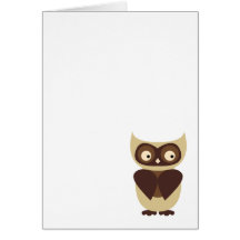 Retro cute kawaii owl card