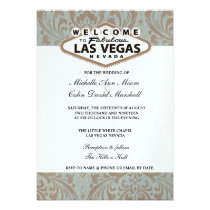 Retro Damask Floral Las Vegas Wedding Invite invitations