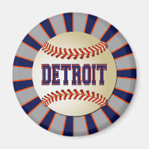 RETRO DETROIT BASEBALL MAGNET