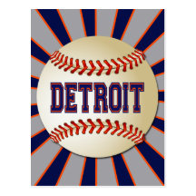 RETRO DETROIT BASEBALL POSTCARD