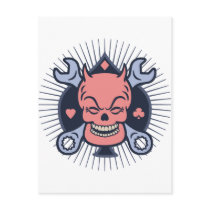 Retro Devil Skull Wrenches Post Card