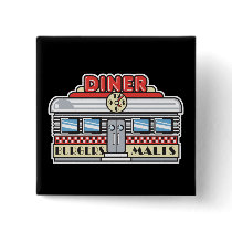 retro diner design button