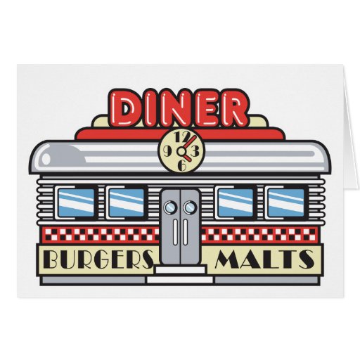 retro diner design card