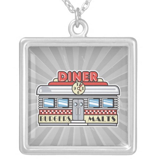 retro diner design necklace