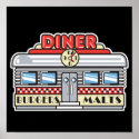 retro diner design posters