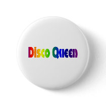 Retro Disco Queen 80s Button