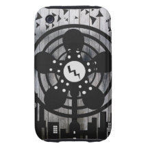 Retro Electric Fan City at Night Tough iPhone 3 Covers