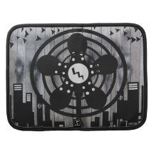 Retro Electric Fan City at Night Folio Planner
