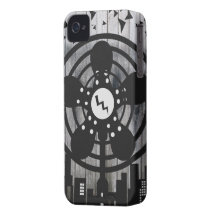 Retro Electric Fan City at Night iPhone 4 Cases