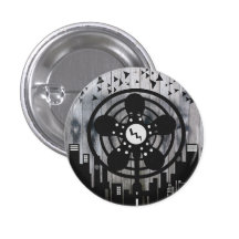 Retro Electric Fan City at Night Pinback Button