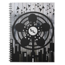 Retro Electric Fan City at Night Spiral Note Books