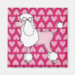 Retro Fifties Pink Poodle Magnet