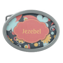 Retro Floral - Add a name - Belt Buckles