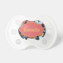 Retro Floral - Add a name - Pacifier