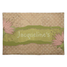 Retro floral with dots 2 placemats