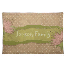 Retro floral with dots 3 place mats