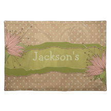 Retro floral with dots place mat