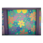 Retro Flower Power Garage Door cards