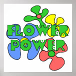 Retro Flower Power Poster posters