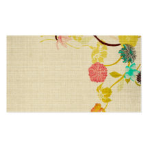 Retro flowers Business Card