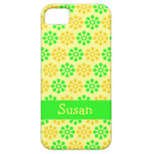 Retro Flowers Lemon & Lime iPhone Case