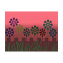 Retro Flowers Postcard