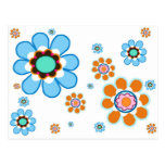 RETRO FLOWERS POSTCARDS