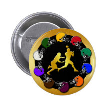 RETRO FOOTBALL DESIGN PINBACK BUTTON