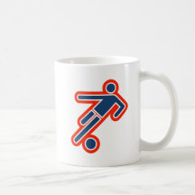 Retro footballer football logo coffee mug