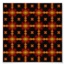 Retro Fractal Pattern red black yellow Photographic Print