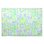 Retro Funky Atomic Mid-Century Green and Blue Place Mat