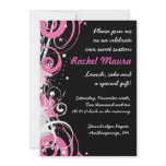 Retro Funky Hot Pink Sweet Sixteen 16 Invitation